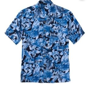 ❤4/$12 Mens Panama Jack Button Up Hawaiian Shirt Woody Surfboard Classic Cars